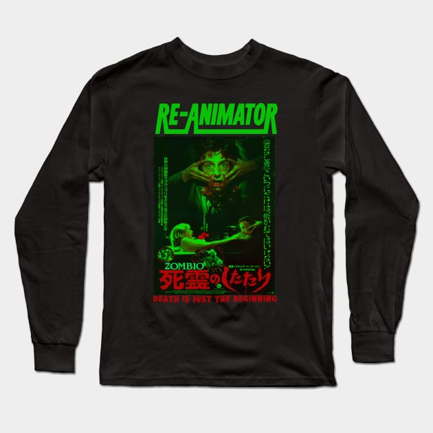 Re-Animator, Classic Horror, Japanese Long Sleeve T-Shirt by The Dark Vestiary